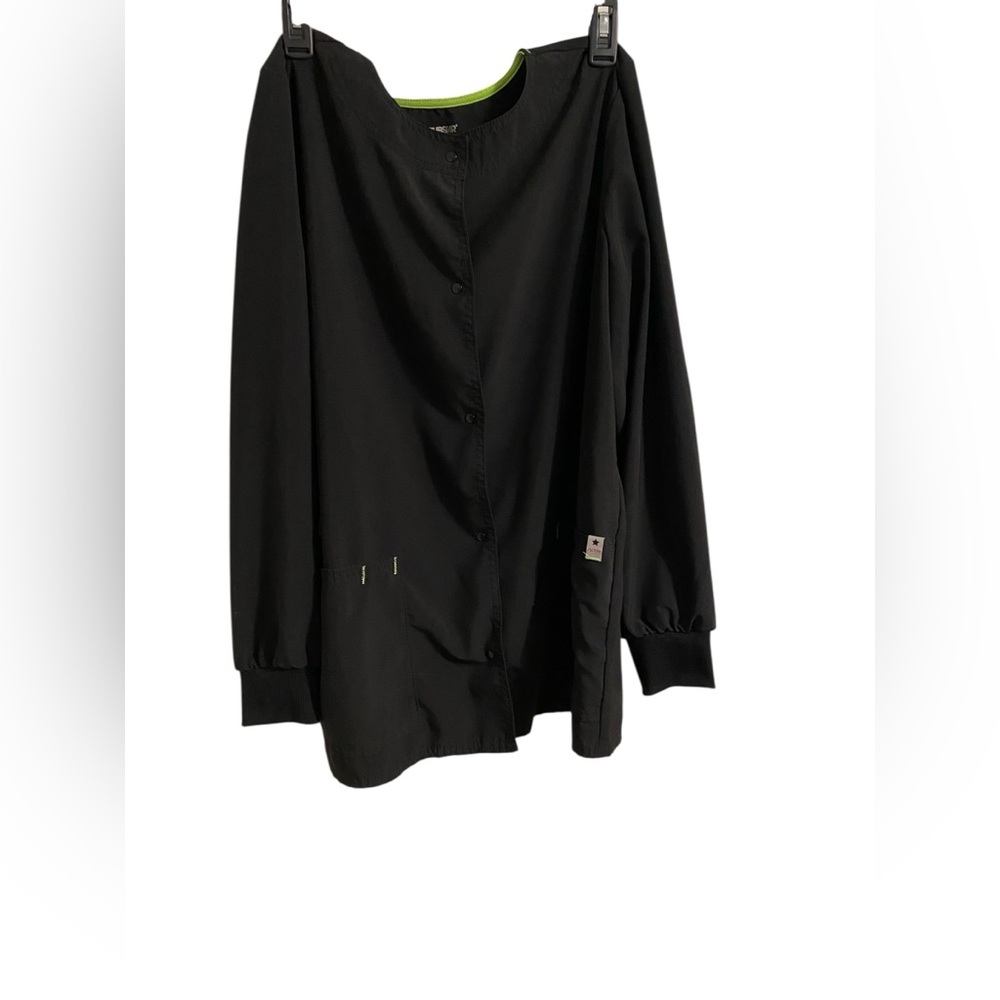 Scrubstar Women’s Black Button Front Scrub Top Size M